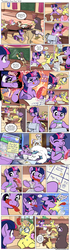 Size: 1200x4286 | Tagged: safe, artist:muffinshire, shining armor, smarty pants, twilight sparkle, twilight velvet, oc, oc:bumble breeze, oc:gisela, oc:swirling star, unnamed oc, griffon, pony, unicorn, comic:twilight's first day, g4, :o, :p, adorkable, blushing, bow, bowtie, colt, comic, cute, dork, embarrassed, female, filly, filly twilight sparkle, flashback, floppy ears, frown, glasses, glowing horn, hair bow, horn, ink, levitation, magic, magic aura, male, mouth hold, muffinshire is trying to murder us, open mouth, princess celestia's school for gifted unicorns, quill, saddle bag, sitting, sleeping, slice of life, sneezing, sticker, telekinesis, tongue out, twiabetes, twilight velvet is not amused, unicorn twilight, weapons-grade cute, wide eyes, writing, younger