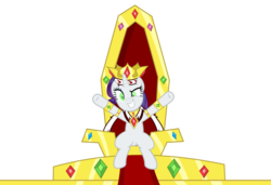 Size: 6000x4100 | Tagged: safe, artist:magister39, rarity, pony, unicorn, g4, inspiration manifestation, absurd resolution, cape, clothes, crown, female, inspirarity, mare, possessed, simple background, solo, throne, transparent background, vector