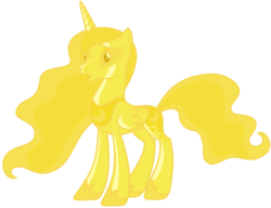 Size: 6000x4618 | Tagged: safe, artist:magister39, princess luna, g4, absurd resolution, bad end, female, frown, gold, open mouth, petrification, simple background, solo, transparent background, vector, wide eyes