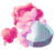 Size: 1540x1384 | Tagged: safe, artist:gatodelfuturo, pinkie pie, earth pony, pony, g4, :t, cute, diapinkes, eyes closed, female, filly, filly pinkie pie, happy, hug, puffy cheeks, rock, simple background, sitting, smiling, solo, transparent background, younger