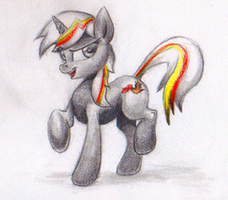 Size: 676x593 | Tagged: safe, artist:benrusk, oc, oc only, oc:velvet remedy, pony, unicorn, fallout equestria, fanfic, fanfic art, female, horn, mare, simple background, solo, traditional art, white background