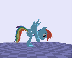 Size: 467x379 | Tagged: safe, rainbow dash, g4, 3d, abomination, animated, brawl, brawlbox, donkey kong, error, female, not salmon, solo, super smash bros., wat, what has science done