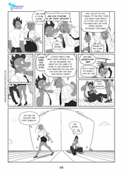 Size: 1200x1697 | Tagged: safe, artist:blazewingsthunder, artist:heimobauss, artist:pia-sama, spike, oc, oc:00284, anthro, comic:rogue diamond, g4, comic, monochrome