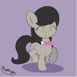 Size: 1200x1200 | Tagged: safe, artist:bugplayer, octavia melody, earth pony, pony, g4, animated, bugplayer is trying to murder us, cute, dancing, eyes closed, female, happy, mare, prancing, purple background, simple background, smiling, solo, stomping, tavibetes, trotting, trotting in place, weapons-grade cute
