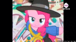 Size: 640x360 | Tagged: safe, screencap, dj pon-3, doctor whooves, goldengrape, pinkie pie, red delicious, sir colton vines iii, time turner, vinyl scratch, earth pony, pony, g4, season 4, testing testing 1-2-3, 4:3 aspect ratio, animated, apple family member, female, hub logo, hubble, male, mare, rap, rapper pie, stallion, the hub