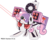 Size: 5000x3966 | Tagged: safe, artist:ex-machinart, sweetie belle, pony, robot, unicorn, g4, female, filly, foal, hooves, horn, laser pointer, simple background, solo, sweetie bot, teeth, transparent background, weapon