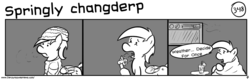 Size: 1280x404 | Tagged: safe, artist:tetrapony, derpy hooves, pegasus, pony, comic:the daily derp, g4, comic, female, mare, monochrome