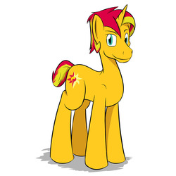 Size: 1280x1280 | Tagged: safe, artist:fuzebox, sunset shimmer, pony, unicorn, g4, male, rule 63, solo, sunset glare