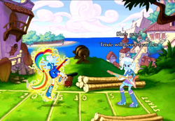 Size: 1012x701 | Tagged: safe, rainbow dash, trixie, equestria girls, g4, guitar centered, my little pony equestria girls: rainbow rocks, crossover, duel, monkey island, plunder island, ponied up