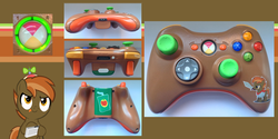 Size: 1280x640 | Tagged: safe, artist:cardi-ology, button mash, g4, controller, customized toy, irl, xbox 360