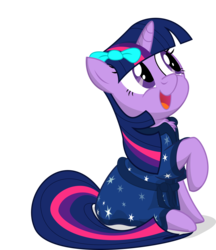Size: 1920x2224 | Tagged: safe, artist:eagle1division, twilight sparkle, pony, unicorn, g4, adorable face, bow, chest fluff, clothes, cute, dat face, female, mare, robe, simple background, solo, transparent background, twiabetes, unicorn twilight