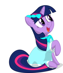 Size: 1920x2223 | Tagged: safe, alternate version, artist:eagle1division, twilight sparkle, pony, unicorn, g4, adorable face, bow, clothes, cute, dat face, dress, female, mare, simple background, solo, transparent background, twiabetes, unicorn twilight