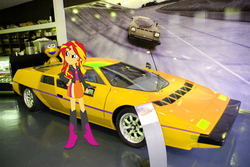 Size: 1024x685 | Tagged: safe, sunset shimmer, equestria girls, g4, car, dome zero, female, solo