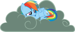 Size: 13892x6000 | Tagged: safe, artist:dasprid, rainbow dash, pegasus, pony, g4, testing testing 1-2-3, .svg available, absurd resolution, cloud, cute, cutie mark, female, hooves, lying on a cloud, mare, on a cloud, sad, simple background, solo, transparent background, vector, wings
