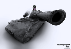 Size: 3000x2062 | Tagged: safe, artist:filincool, octavia melody, g4, female, high res, maus, solo, tank (vehicle)