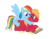 Size: 710x550 | Tagged: safe, artist:karmadash, big macintosh, daring do, rainbow dash, earth pony, pony, g4, female, hug, male, mare, pointing, reading, ship:rainbowmac, shipping, simple background, stallion, straight, transparent background, wingboner