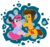 Size: 925x863 | Tagged: safe, artist:bananasplitzel, artist:da-waffle, cheese sandwich, gummy, pinkie pie, alligator, earth pony, pony, g4, animal costume, bow, clothes, costume, cute, diacheeses, diapinkes, disney, dog costume, dress, female, heartwarming in hindsight, male, mare, mickey mouse, mickminn, minnie mouse, mouse costume, pluto (disney), puffy sleeves, ship:cheesepie, shipping, shorts, sitting, smiling, stallion, straight