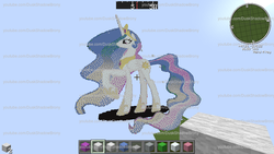 Size: 854x480 | Tagged: safe, artist:duskshadowbrony, princess celestia, g4, game screencap, minecraft, minecraft pixel art, pixel art, princess