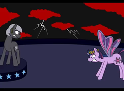 Size: 490x360 | Tagged: safe, artist:kyonsylar, twilight sparkle, oc, oc:loneliness, pony pov series, g4, alex warlorn, fanfic, reharmonized ponies