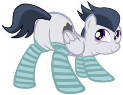 Size: 1413x1089 | Tagged: safe, artist:dreamcasterpegasus, rumble, g4, butt, clothes, featureless crotch, male, older, plot, socks, solo, striped socks