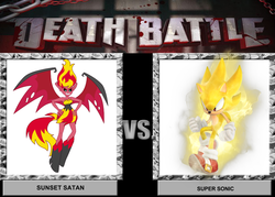 Size: 956x684 | Tagged: safe, sunset shimmer, equestria girls, g4, crossover, death battle, exploitable meme, male, meme, sonic the hedgehog, sonic the hedgehog (series), sunset satan, super sonic