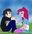 Size: 1024x1068 | Tagged: safe, artist:kevinjorg, pinkie pie, human, equestria girls, g4, cigarette, crossover, crossover shipping, dan, dan pie, dan vs, female, humanized, male, shipping, smoking, straight