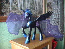 Size: 832x624 | Tagged: safe, artist:windfox14, nightmare moon, human, g4, cosplay, customized toy, irl, irl human, photo
