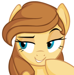 Size: 828x843 | Tagged: safe, artist:wolfjedisamuel, oc, oc only, oc:cream heart, pony, bedroom eyes, button's mom has got it going on, cropped, female, grin, mare, milf, oh my, simple background, smiling, smirk, solo, transparent background, vector