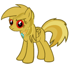 Size: 450x400 | Tagged: safe, artist:mlp-jolt, original species, gold pony, solo, statue of the following mare