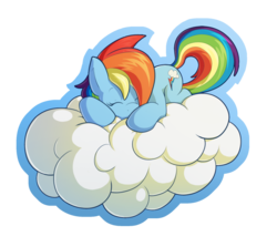 Size: 1004x897 | Tagged: safe, alternate version, artist:sound-resonance, rainbow dash, pegasus, pony, g4, cloud, female, on a cloud, simple background, sleeping, sleeping on a cloud, solo, transparent background