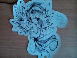 Size: 1280x960 | Tagged: safe, artist:agletka, rainbow dash, g4, birthday card, female, photo, solo, traditional art