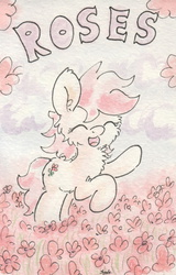 Size: 675x1053 | Tagged: safe, artist:slightlyshade, roseluck, g4, female, happy, solo, traditional art