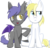 Size: 2211x2132 | Tagged: safe, artist:zvn, oc, oc only, oc:cloud skipper, oc:midnight blossom, bat pony, pony, cloudblossom, high res, simple background, transparent background, vector