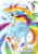 Size: 600x849 | Tagged: safe, artist:yukina-namagaki, rainbow dash, alicorn, pony, g4, alicornified, feather, female, jewelry, looking at you, race swap, rainbowcorn, regalia, solo, text