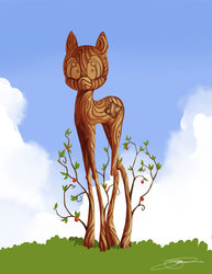 Size: 786x1017 | Tagged: safe, artist:jakeromano, bloomberg, elemental, original species, ponified, solo, tree