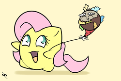 Size: 3000x2000 | Tagged: safe, artist:doggonepony, discord, fluttershy, g4, high res