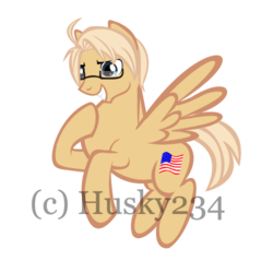 Size: 500x500 | Tagged: safe, artist:husky234, pegasus, pony, cute, flag, glasses, hetalia, nation ponies, ponified, simple background, solo, transparent background, united states