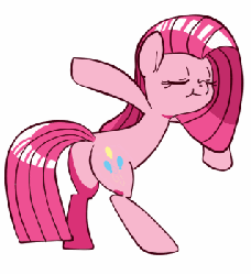 Size: 320x350 | Tagged: safe, artist:jessy, pinkie pie, earth pony, pony, g4, animated, balloonbutt, bipedal, bipedal leaning, butt, cute, cuteamena, female, leaning, mare, pinkamena diane pie, plot, self spanking, solo, steven universe, taunt, taunting, whomp whomp