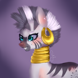 Size: 2000x2000 | Tagged: safe, artist:saoiirse, zecora, zebra, g4, female, high res, painting, portrait, solo