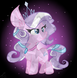 Size: 854x856 | Tagged: safe, artist:daidyduke14, artist:daisy-dictator, diamond tiara, crystal pony, pony, g4, crystallized, cute, diamondbetes, female, race swap, solo