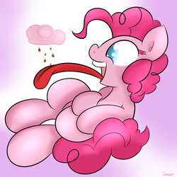 Size: 3000x3000 | Tagged: safe, artist:ramott, pinkie pie, earth pony, pony, g4, chocolate rain, cotton candy cloud, female, high res, solo