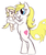 Size: 303x365 | Tagged: safe, artist:woox, oc, oc only, oc:aryanne, oc:dizzy cream, aryanbetes, blonde, cute, female, flockmod, foal, holding up, infant, mother