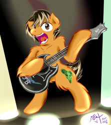 Size: 528x594 | Tagged: safe, artist:frist44, pony, guitar, jack black, pick of destiny, ponified, solo