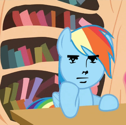 Size: 429x426 | Tagged: safe, edit, edited screencap, screencap, rainbow dash, g4, testing testing 1-2-3, female, meme, solo, yaranaika