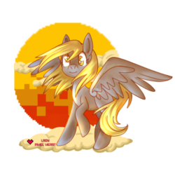 Size: 400x385 | Tagged: safe, artist:ladypixelheart, derpy hooves, pegasus, pony, g4, female, flying, solo