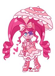 Size: 1507x2104 | Tagged: safe, artist:ladypixelheart, pinkie pie, g4, clothes, cosplay, costume, dress, female, kill la kill, mare, nui harime, parody, solo