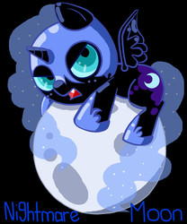 Size: 708x850 | Tagged: safe, artist:felixpheonix66, nightmare moon, g4, cute, female, filly, moon, nightmare woon, solo, tangible heavenly object, younger
