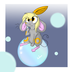 Size: 800x800 | Tagged: safe, artist:krazykritterz, derpy hooves, mouse, g4, bubble, female, mousified, shaman, solo, species swap, transformice