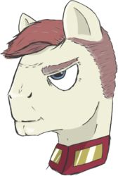 Size: 287x426 | Tagged: safe, artist:whatthescoots, pony, battletech, clothes, federated commonwealth, federated suns, hanse davion, old, ponified, portrait, solo, uniform
