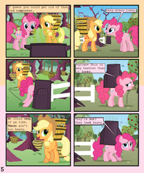 Size: 900x1080 | Tagged: safe, artist:lister-of-smeg, applejack, pinkie pie, comic:zap-o-lantern, g4, comic